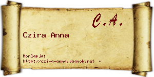 Czira Anna névjegykártya